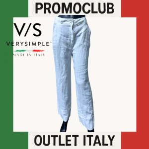 Панталон VerySimple, 100% лен,бял, размер 40, Италия